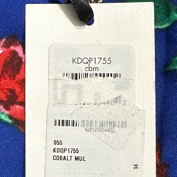 kensie Shift Dress Women's Plus 14 Blue Floral Short Sleeve Wrap Style NWT - Picture 11 of 11